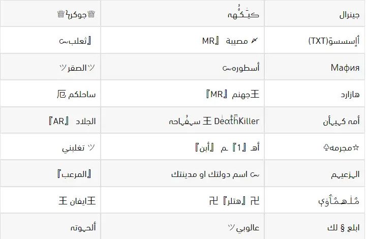 اسماء ببجي مزخرفة