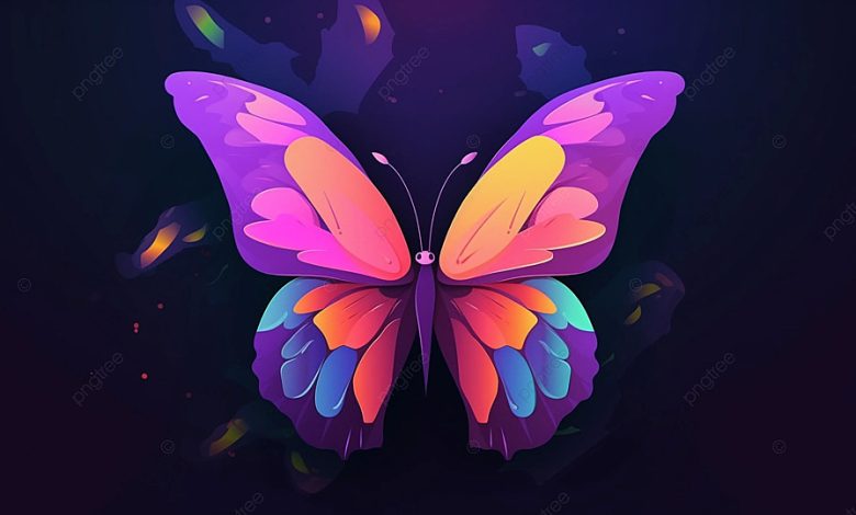 خلفيات فراشات بنفسجية