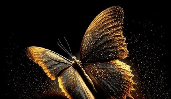 خلفيات فراشات ذهبية