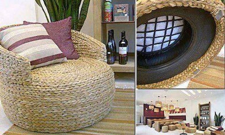 أعمال يدوية من إطارات السيارات