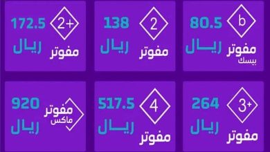 أنواع باقات مفوتر stc مع جوال