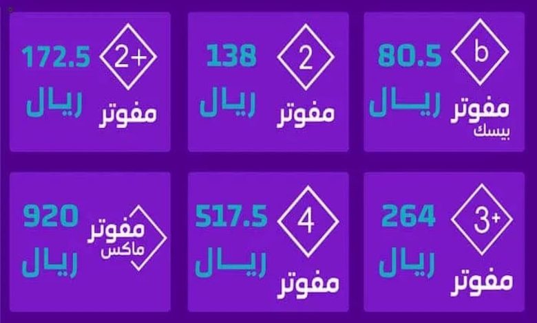 أنواع باقات مفوتر stc مع جوال