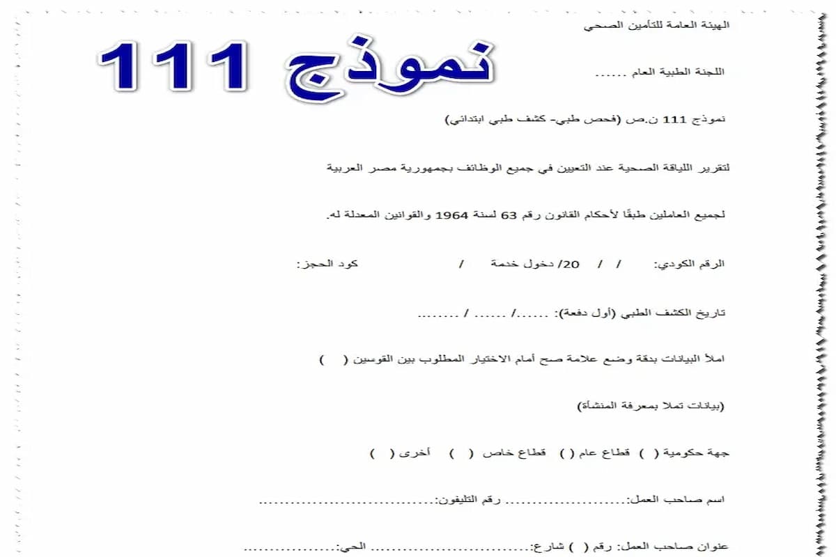 ما هو نموذج 111