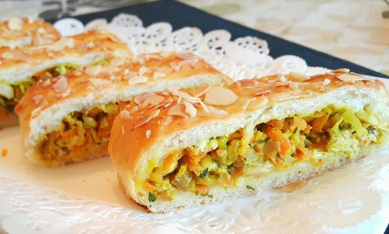 طريقة عمل فطيرة الدجاج بالخضراوات