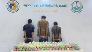 ضبط حرس الحدود في جازان 3 مهربين بحوزتهم 108 كيلوجرام من القات 4 2484939.jpgw800q100fjpg