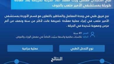 نجاح عملية استبدال مفصل الورك تعيد الحركة لمريضة في مستشفى الأمير متعب بالجوف 11 2502447.jpgw800q100fjpg